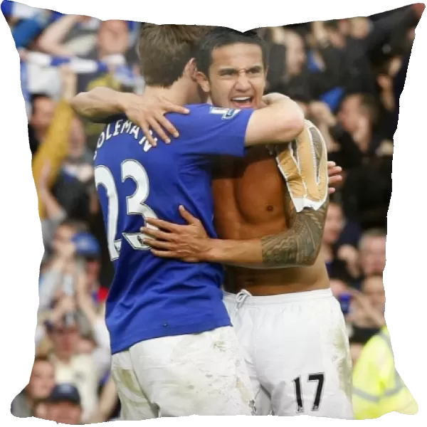 Unforgettable Derby Victory: Tim Cahill and Phil Neville's Emotional Celebration at Goodison Park
