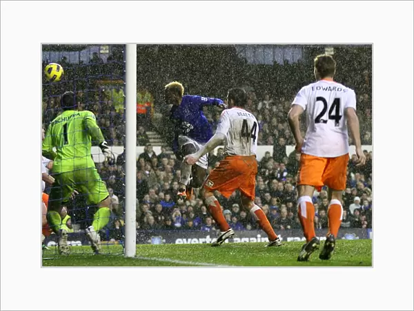 Everton's Louis Saha Scores His Third Goal Against Blackpool at Goodison Park (05 February 2011)