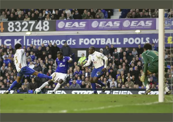 Football - Everton v Portsmouth - Barclays Premier League - Goodison Park - 07  /  08 - 2  /  3  /  08 Yakubu scores the third goal for Everton Mandatory Credit: Action Images  /  Keith Williams
