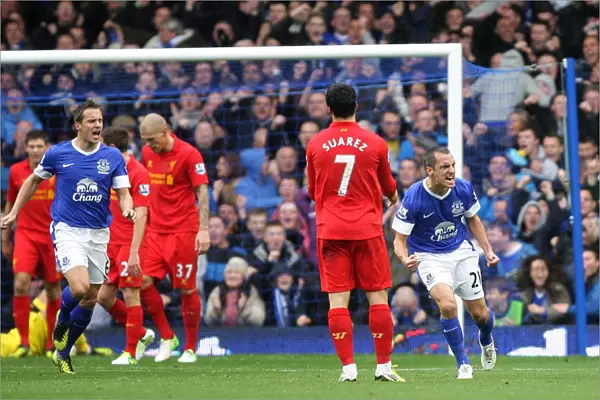 Suarez's Disappointment: Osman's Goal Denies Liverpool at Goodison Park (Everton 2-2 Liverpool, 2012)