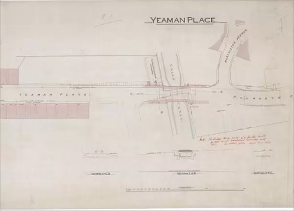 Plan and sections of the bridge over the Union Canal at Yeaman Place