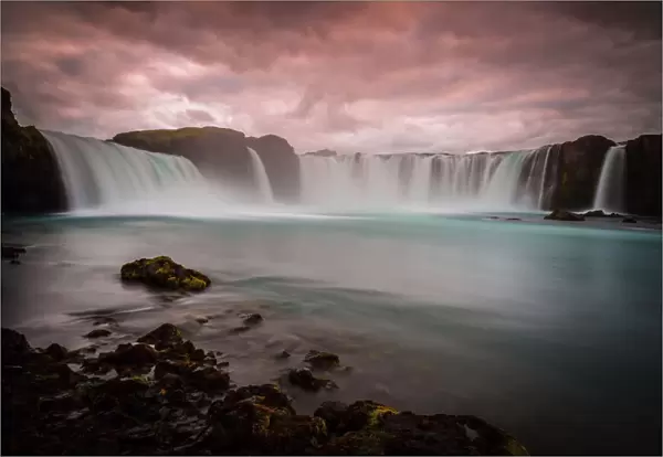 Waterfall Godafoss in Iceland