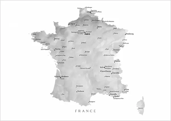 Gray map of France