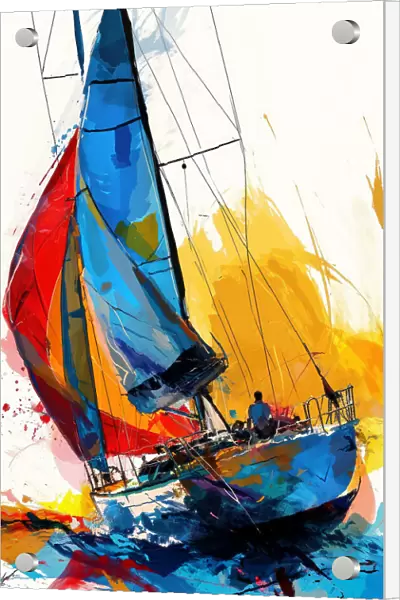 Yacht racing sport art 20