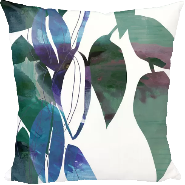 Botanical Leaf Print Art In Navy Blue 1