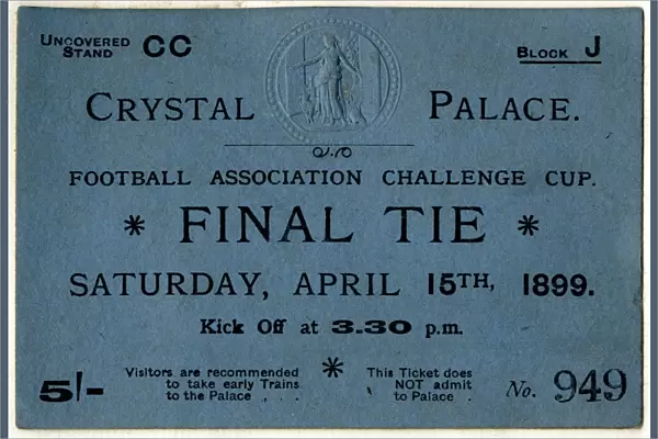 FA cup final ticket - Sheffield United versus Derby County, 1889