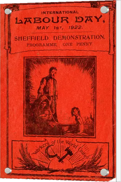 Cover of programme of International Labour Day Sheffield demonstration programme: Workers of the World Unite, 1922