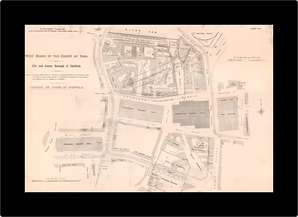 Plan of Waingate  /  markets area, Sheffield, 1901