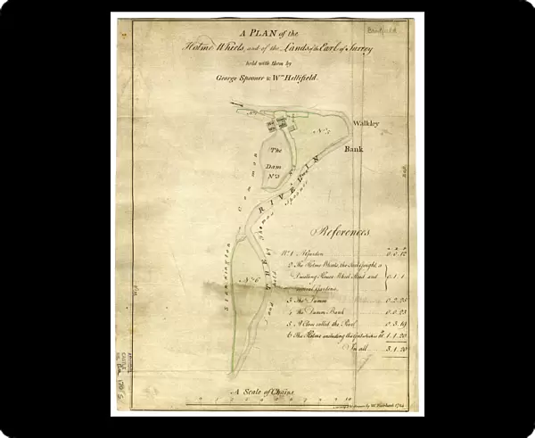 Plan of land along the River Rivelin, Sheffield, 1784