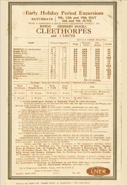 London and North Eastern Railway (LNER) holiday excursions to Cleethorpes, 1938