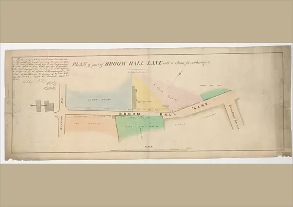 Plan of part of Broom Hall Lane, Sheffield, 1830