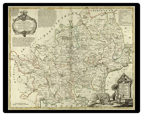 County Map of Hertfordshire, c. 1777
