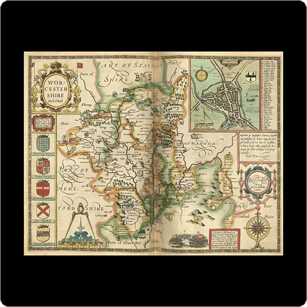 John Speeds map of Worcestershire, 1611