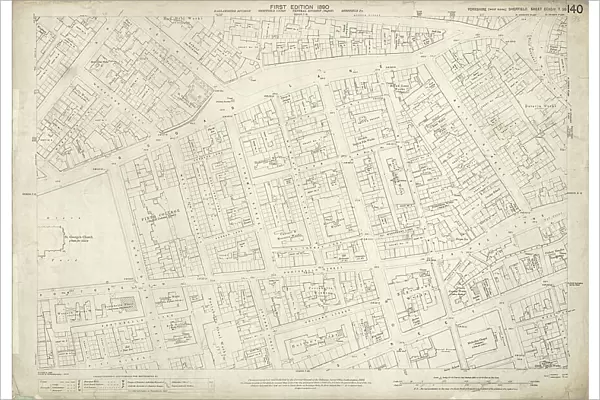 Ordnance Survey Map, Sheffield, Portobello Street area (Yorkshire No. 294. 7. 20)