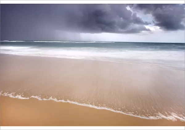 Storm approaching beach at Cape Trafalgar, Canos de Meca, Cadiz, Spain