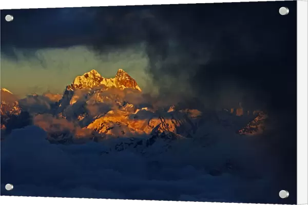 Mount Ushba (4, 710m) just on the Georgian side of the border, just before sunset