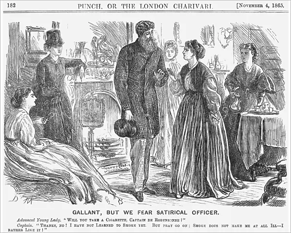 Gallant, but we fear Satirical Officer, 1865. Artist: George du Maurier