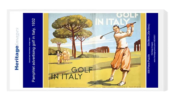 Pamphlet advertising golf in Italy, 1932