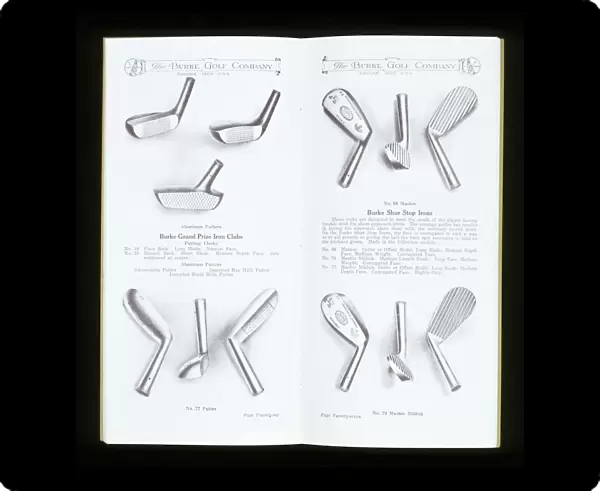 Page from a golf equipment catalogue, c1920-c1960