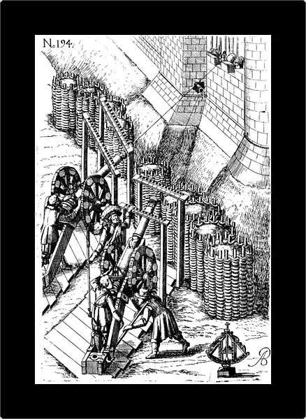 Laying siege canon on target, from Le diverse et artificiose machine, 1620