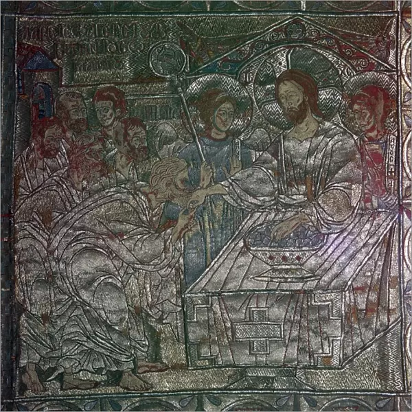 Detail of the Last Supper of Salonika embroidered on vestments, 14th century