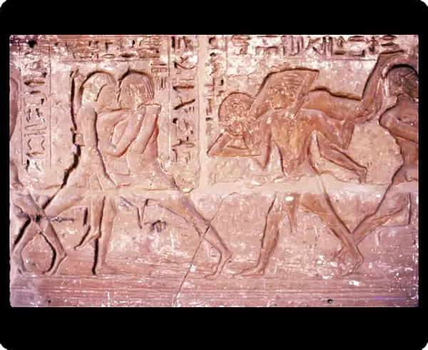 Wrestlers, Temple of Rameses III at Medianat Habu, Luxor, Egypt, 12th Century BC