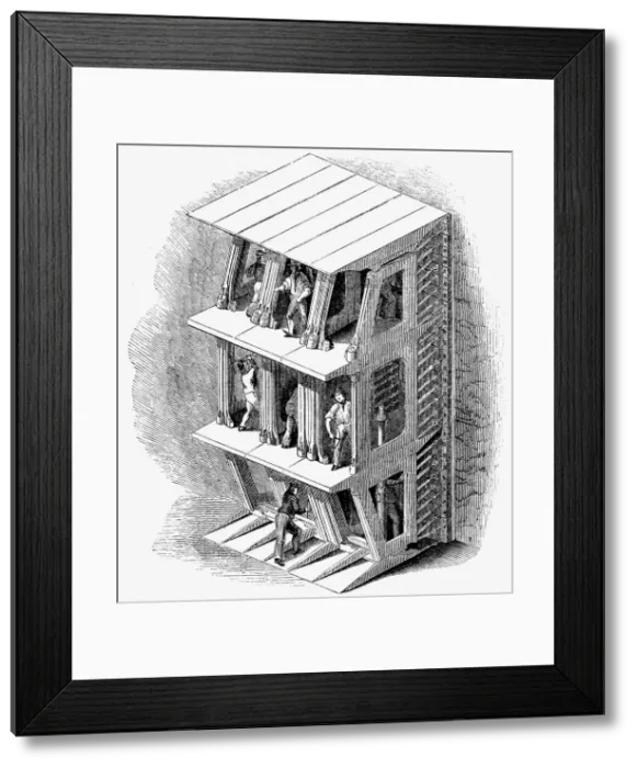 Framed Print : Print of the 1818 tunneling shield used in the Thames Tunnel construction Framed Print : Print of the 1818 tunneling shield used in the Thames Tunnel construction
