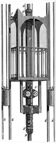 Elevator (lift) by Siemens and Halske, 1890. Artist: R Wormell