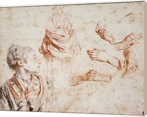 Study, 1716-1718. Artist: Jean-Antoine Watteau
