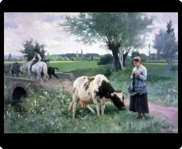 The Well Guarded Cow, 1890. Artist: Edouard Bernard Debat-Ponsan