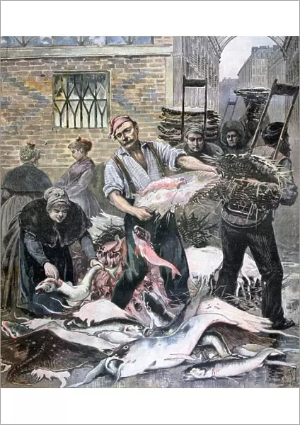 The fish market, Paris, 1893. Artist: Henri Meyer