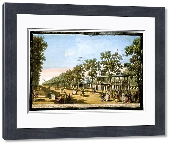 View of the Grand Walk etc in Vauxhall Gardens taken from the Entrance, London, c1760. Artist: Edward Rooker