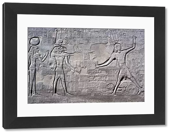 Pharaoh smiting his enemies, Temple of Khnum, Ptolemaic and Roman Periods