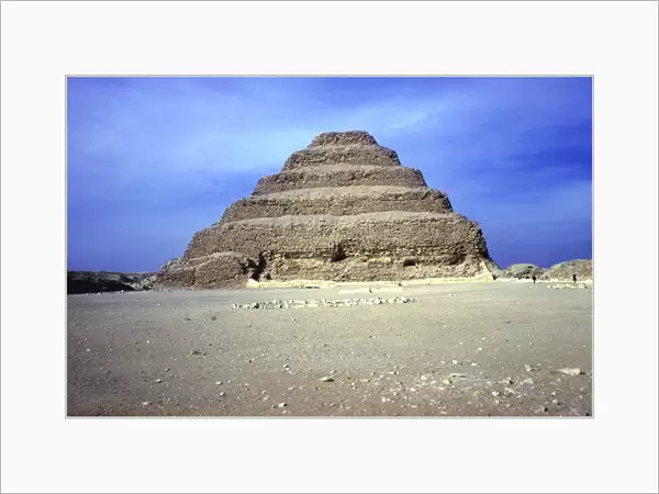 Distant view of the Step Pyramid of King Djoser (Zozer), Saqqara, Egypt, 3rd Dynasty, c2600 BC. Artist: Imhotep