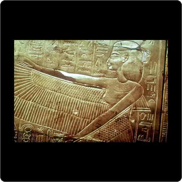 Protective goddess on the golden canopic shrine, Tomb of Tutankhamun, Cairo