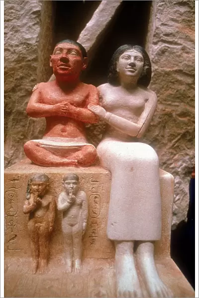 The dwarf Seneb with his wife and two children, Giza, 5th Dynasty