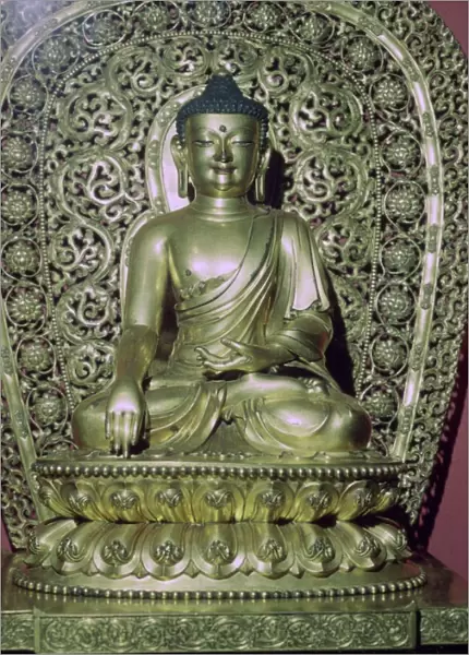 Gilt-bronze figure of Shakyamuni from China, Ming dynasty, early 15th century