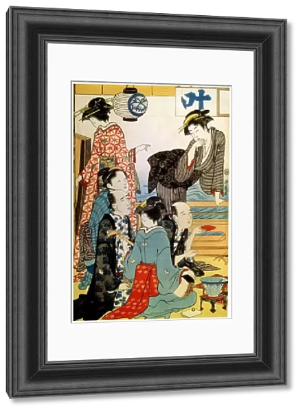 Women of the Gay Quarters, (diptych, left part), late 18th or early 19th century. Artist: Torii Kiyonaga