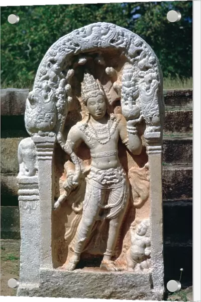 Naga King on a guard stone, 8th century