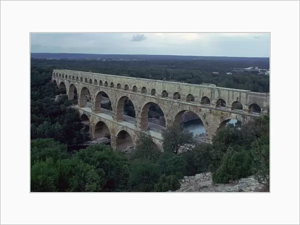Roman aqueduct in Pont du Gard, France, 1st century