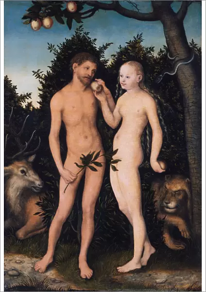 Adam and Eve in paradise (The Fall), 1531. Artist: Cranach, Lucas, the Elder (1472-1553)