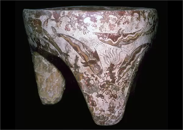 Minoan pot painted with dolphins