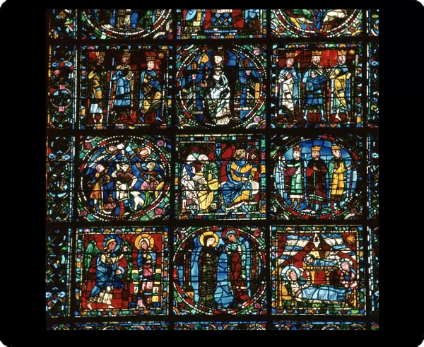 Detail of the Great West Window of Chartres Cathedral, 12th century