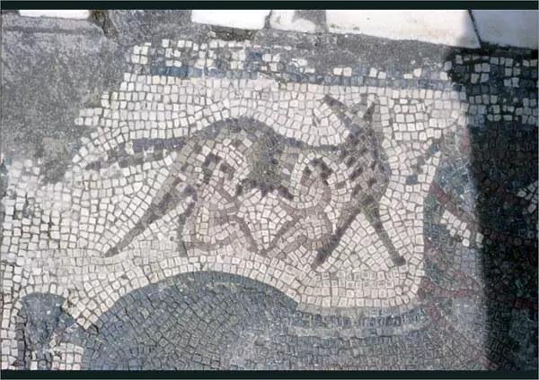 Floor Mosaic of Romulus, Remus and Wolf, Roman Villa, Carthage, Tunisia, 2nd-3rd century