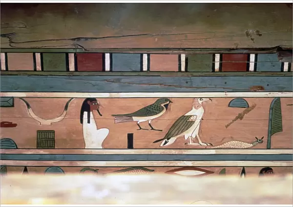 Egyptian Hieroglyphs on inner wall of coffin of steward, Seni, El Bersha, Egypt, c2000 BC