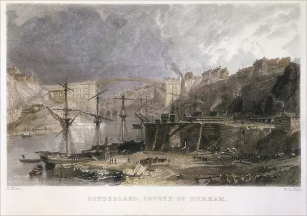View of Sunderland and the Iron Bridge looking eastwards, 1833