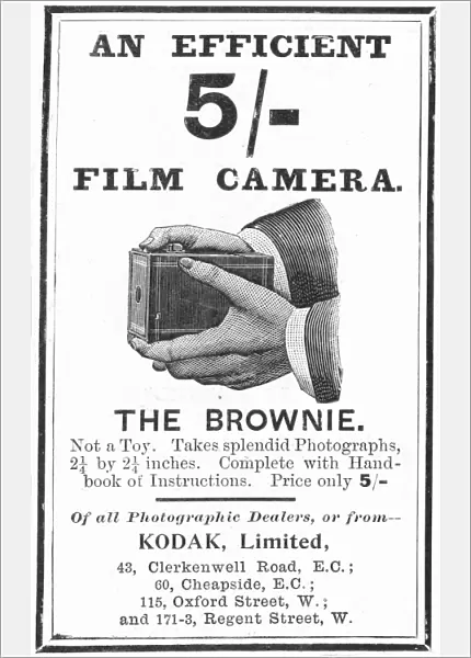 Advertisement for Kodak Brownie box cameras, 1900