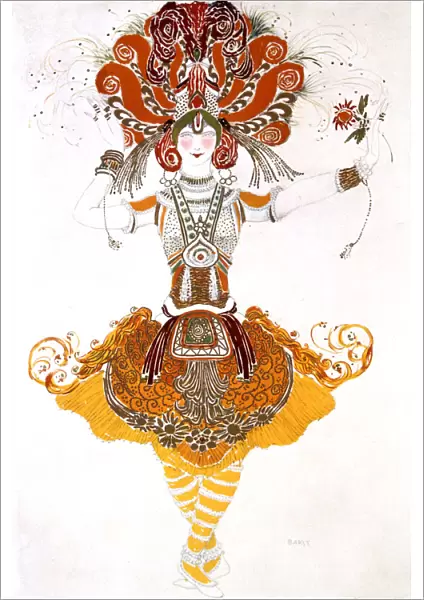 The Firebird, costume design for Tamara Karsavina in Stravinskys ballet The Firebird, 1910. Artist: Leon Bakst