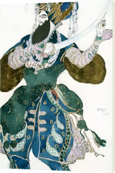 The Shah of Persia, costume design for a Ballets Russes production of Scheherazade, c1913. Artist: Leon Bakst