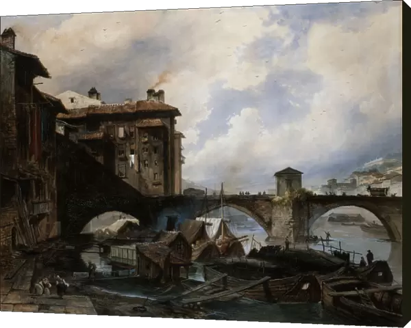 The Port of Lyon, 1830. Artist: Louis Etienne Watelet